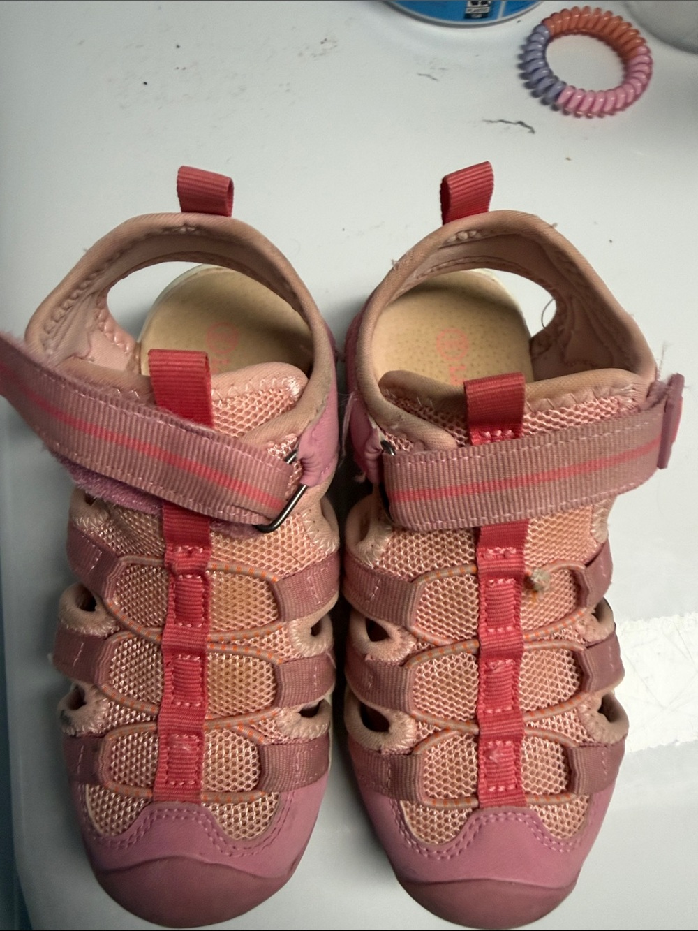 Kids Pink Active Sandals with Secure Hook-and-Loop Strap